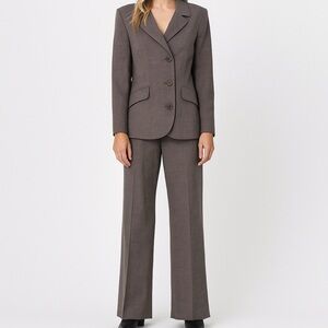 Leon Max Limited Edition Heather Brown Wool-Blend Blazer - Size 10 & Pants‎ Sz 8